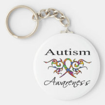 Tribal Ribbon - Autism Awareness Keychains