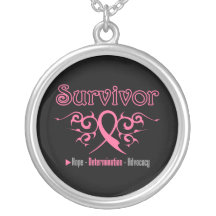 Tribal Ribbon - Breast Cancer Survivor Pendant