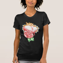 tribal rose heart shirt
