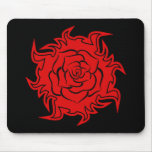 Tribal Rose in Red and Black Mousepad