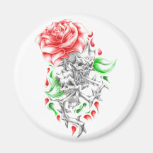 tribal roses skulls fridge magnets