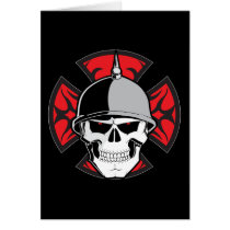 Tribal Round Cross Skull Greeting Card