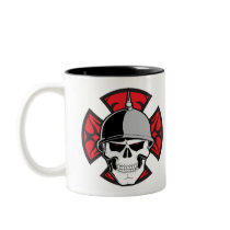 Tribal Round Cross Skull Mugs
