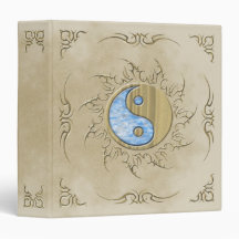 Tribal Sand Water Brown Yin Yang Vinyl Binders