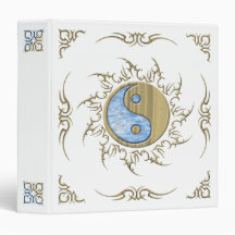 Tribal Sand Water Yin Yang 3 Ring Binder