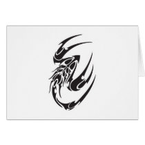 Tribal Scorpion Tattoo Design Greeting Cards