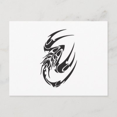 Tribal Scorpion Tattoo Design Postcards by doonidesigns