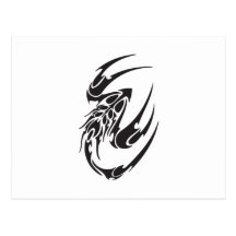 Tribal Scorpion Tattoo Design Postcards
