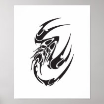 Tribal Scorpion Tattoo Design Poster