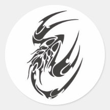 Tribal Scorpion Tattoo Design Round Sticker