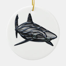 Tribal Shark Christmas Ornament