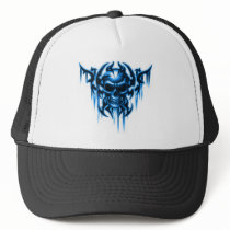 tribal skull-blue trucker hats