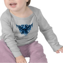 tribal skull-blue t-shirt