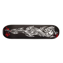 Tribal Skull with Blood Splatter Custom Skateboard