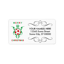 tribal soccer merry christmas custom address label