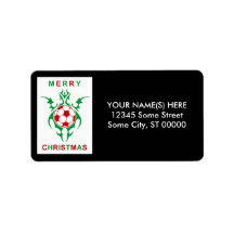 tribal soccer merry christmas custom address labels