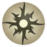 Tribal Solar Thorns Round Sticker