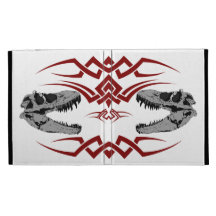 Tribal T-Rex Skulls red iPad Cases