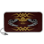 Tribal T-Rex Skulls yellow iPhone Speaker