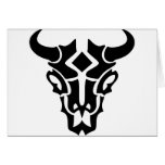 Tribal Tattoo Cow Skull Greeting Card