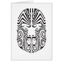 Tribal Tattoo Face Greeting Card