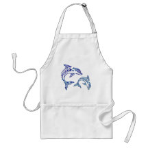 Tribal Tattoo Porpoise Duo Aprons