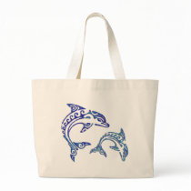 Tribal Tattoo Porpoise Duo Tote Bag