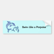 Tribal Tattoo Porpoise Duo Bumper Stickers