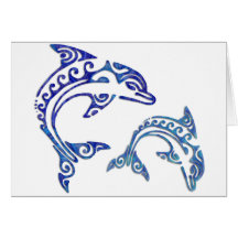 Tribal Tattoo Porpoise Duo Card