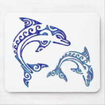 Tribal Tattoo Porpoise Duo Mouse Pads