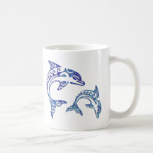 Tribal Tattoo Porpoise Duo Mugs