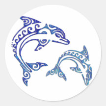 Tribal Tattoo Porpoise Duo Sticker