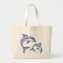 Tribal Tattoo Porpoise Duo Tote Bag
