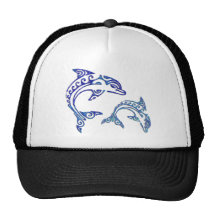 Tribal Tattoo Porpoise Duo Trucker Hats