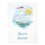 Tribal Tattoo Watercolor Sailboat Announcements