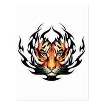 tribal Tiger Tattoo Postcard