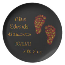 Tribal Toes Custom Baby Keepsake Plates