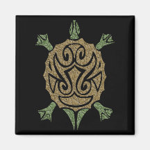 Tribal Turtle Fridge Magnet