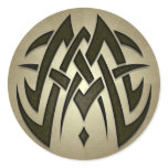 Tribal Woven Blades Round Sticker
