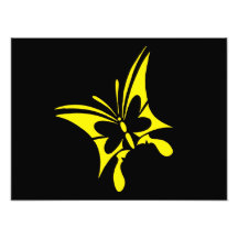 Tribal Yellow Butterfly Tattoo Art Photo