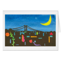 Triborough Bridge at Night Card