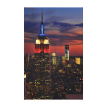 Tribute In Light Sept 11, World Trade Cntr ESB #1 Stretched Canvas Print