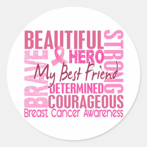 Tribute Square Best Friend Breast Cancer Sticker