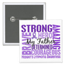 Tribute Square Father Hodgkins Lymphoma Pinback Buttons