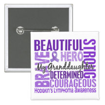Tribute Square Granddaughter Hodgkins Lymphoma Button