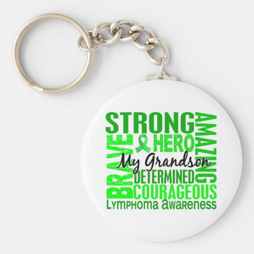 Tribute Square Grandson Lymphoma Keychain