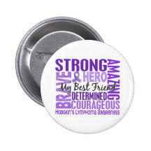 Tribute Square Male Best Friend Hodgkins Lymphoma Pinback Button