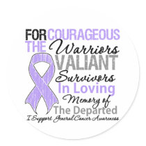Tribute Support General Cancer Awareness Round Sticker