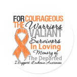 Tribute Support Leukemia  Awareness Round Sticker