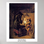 Tric-Trac Players By Pieter De Hooch Poster